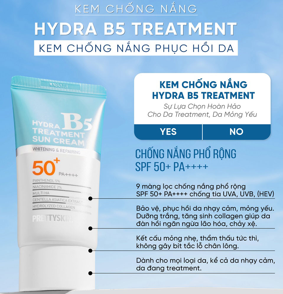 Kem Chống Nắng Prettyskin Hydra B5 Treatment Sun Cream Spf50 Pa50ml Nhu Quynhs Mart 3591